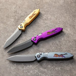 OUK-23159 Kniclad Outdoor knife Vg10 steel  Titanize coating super sharp and durable