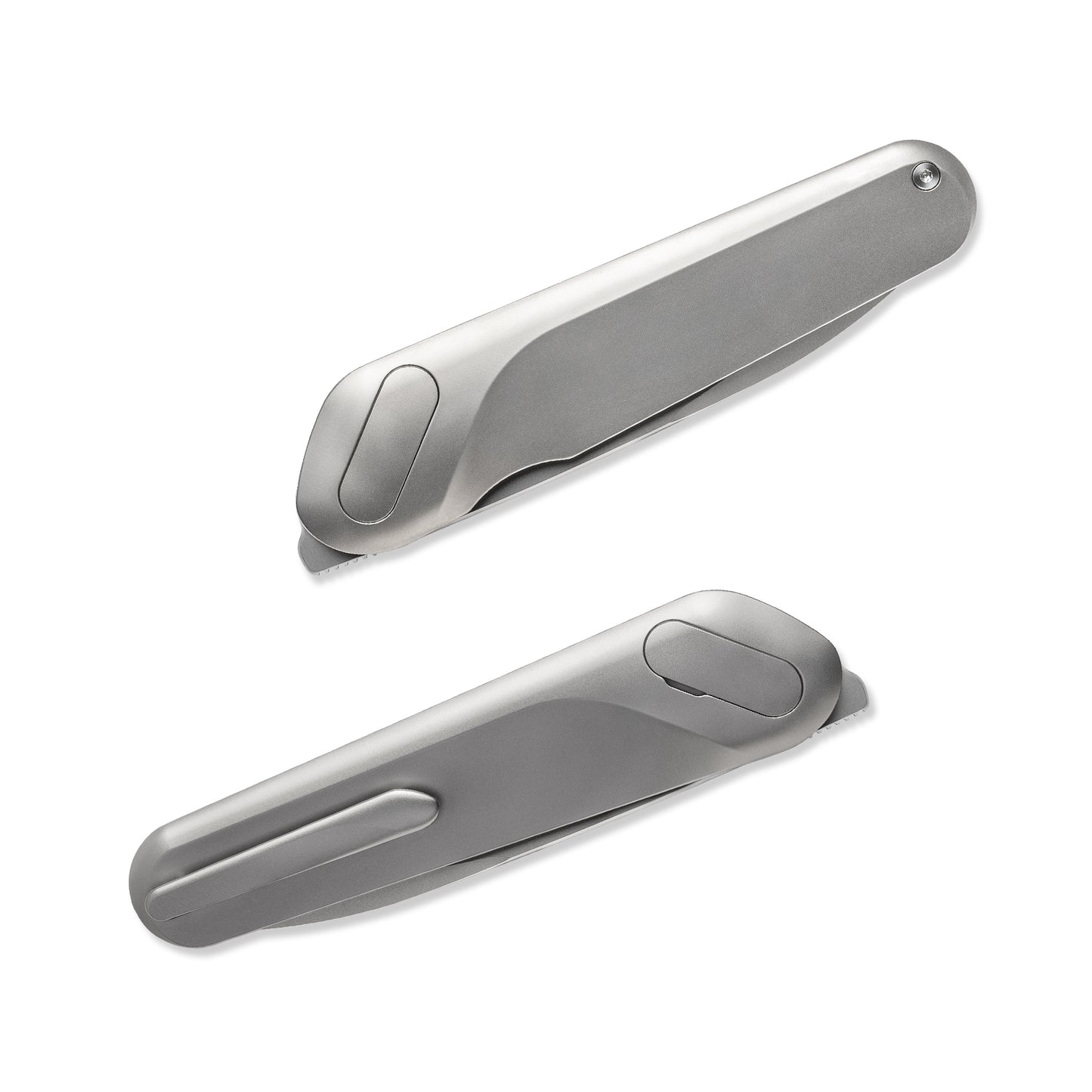 KniClad Pocket Knife with 3.0" M390 Steel Blade and Titanium Alloy Handle Liner Lock, Silver Gray-CNJRVCT-15CL