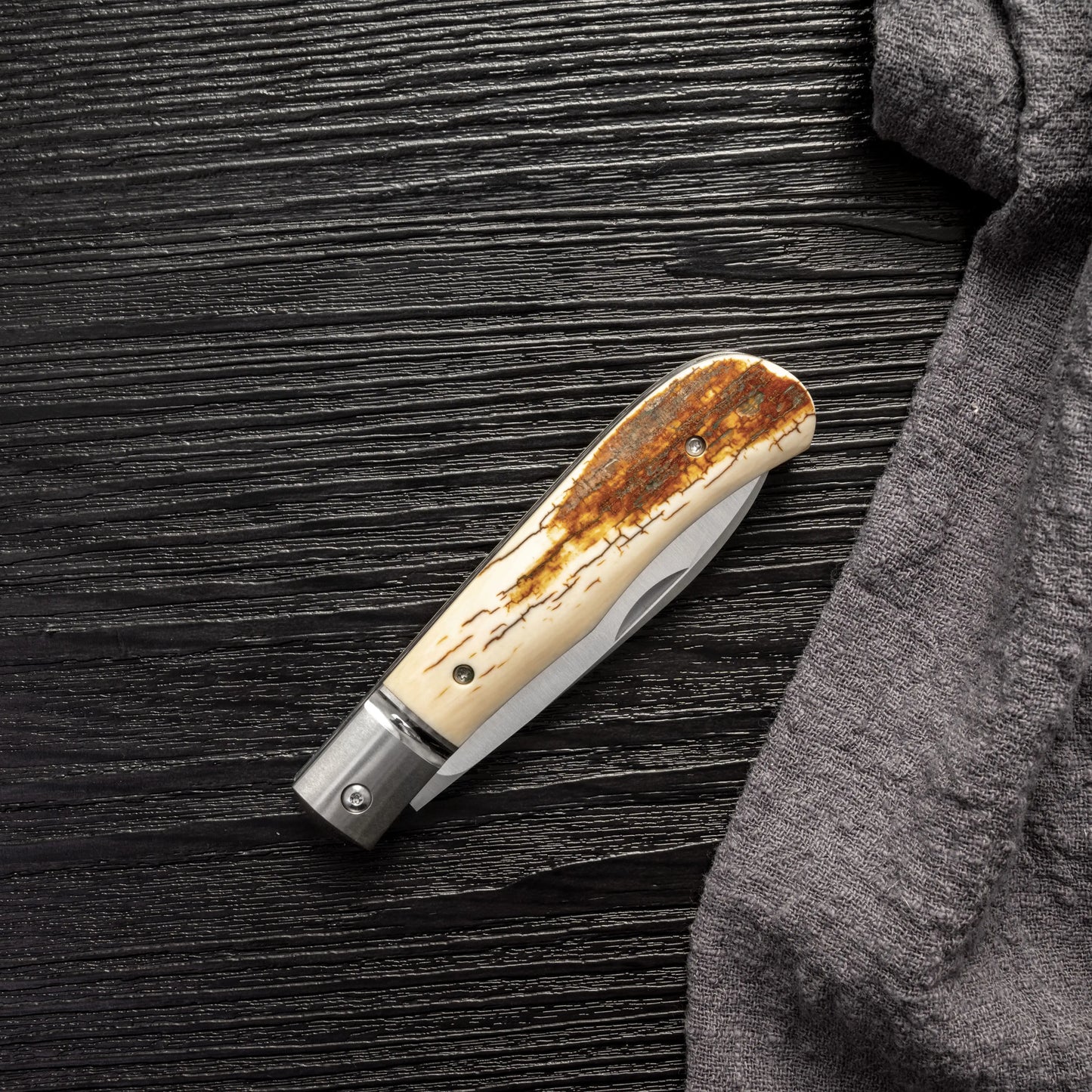 Kniclad outdoor knife M390 steel Fossilized mammoth ivory handle