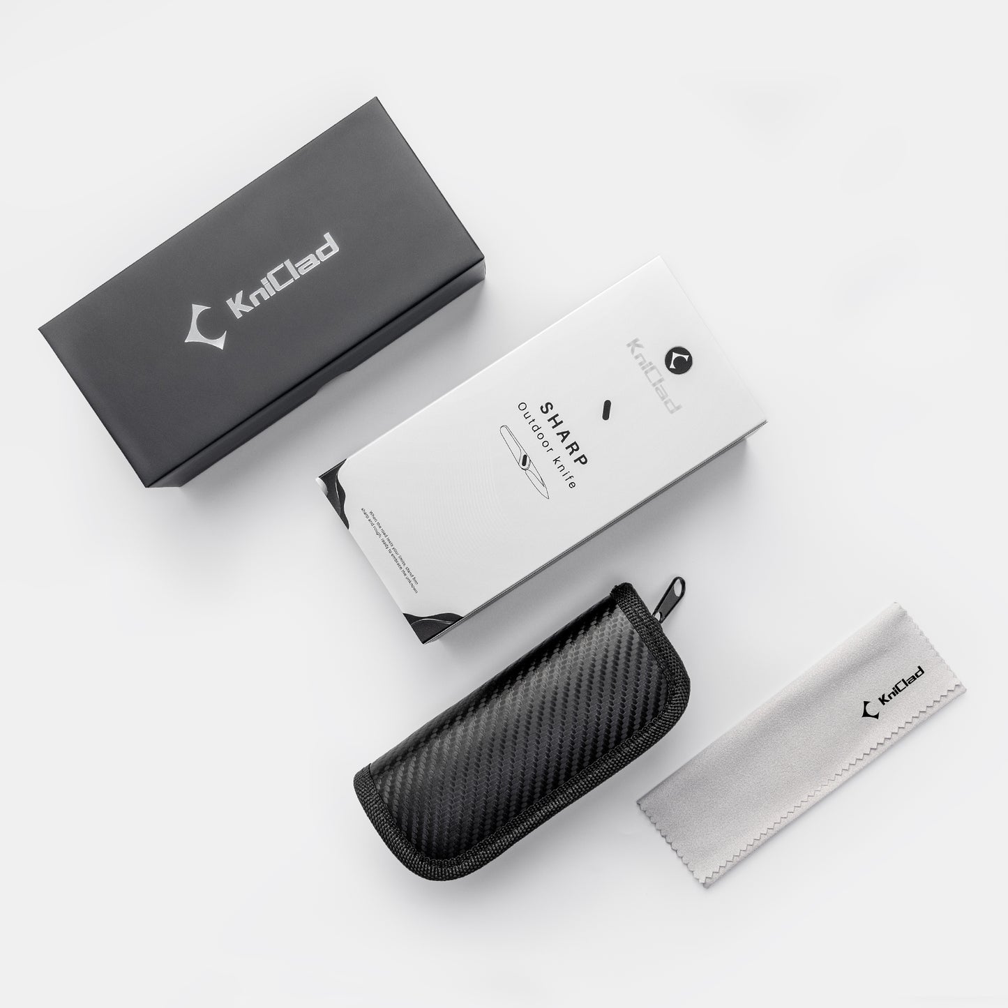 KniClad Pocket Knife with 3.0" M390 Steel Blade and Titanium Alloy Handle Liner Lock, Silver Gray-CNJRVCT-15CL