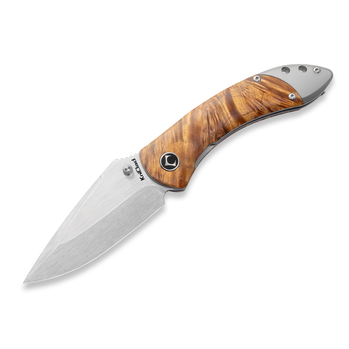 Ripple Yellow Wood Handle Liner Lock 3.3 inches 14C28N Blade