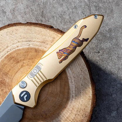 OUK-23159 Kniclad Outdoor knife Vg10 steel  Titanize coating super sharp and durable