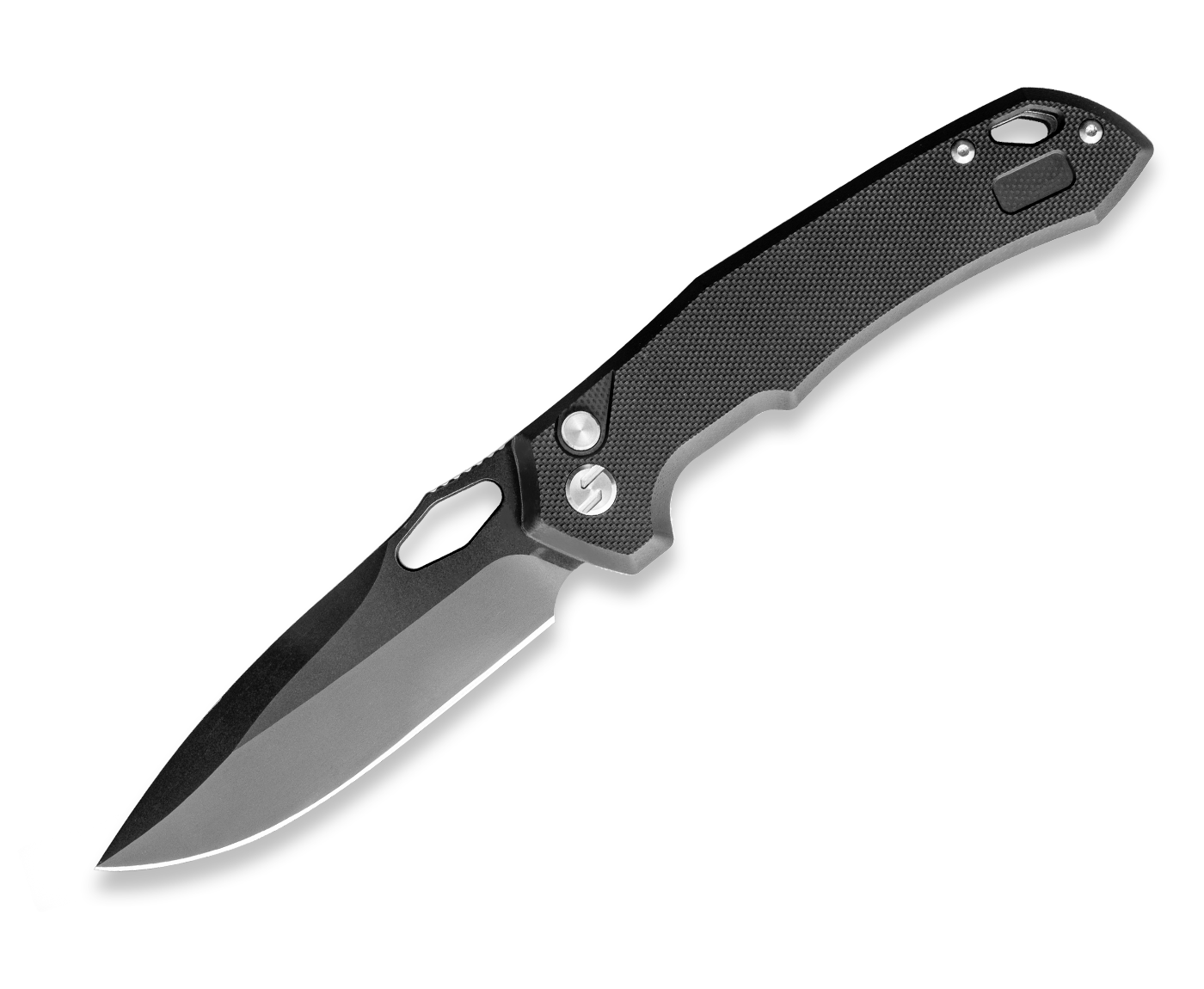 Kniclad Ascent Black G10 Handle Button Lock Portable Knife (3.03" VG10 Blade) OUK-23117