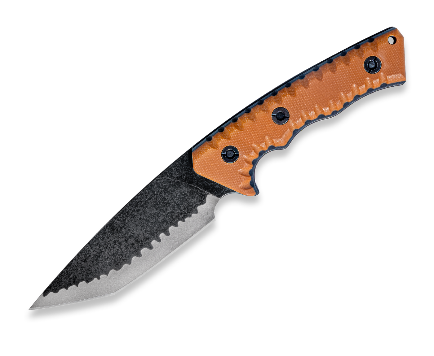 Kniclad Grizzly Orange G10 Handle Fixed Blade Knife (4.41" D2 Blade ) T1