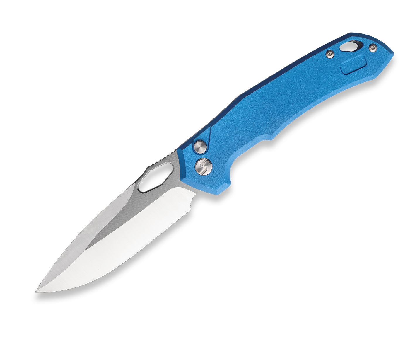 Kniclad Ascent Blue G10 Handle Button Lock Portable Knife (3.03" VG10 Blade) OUK-23118