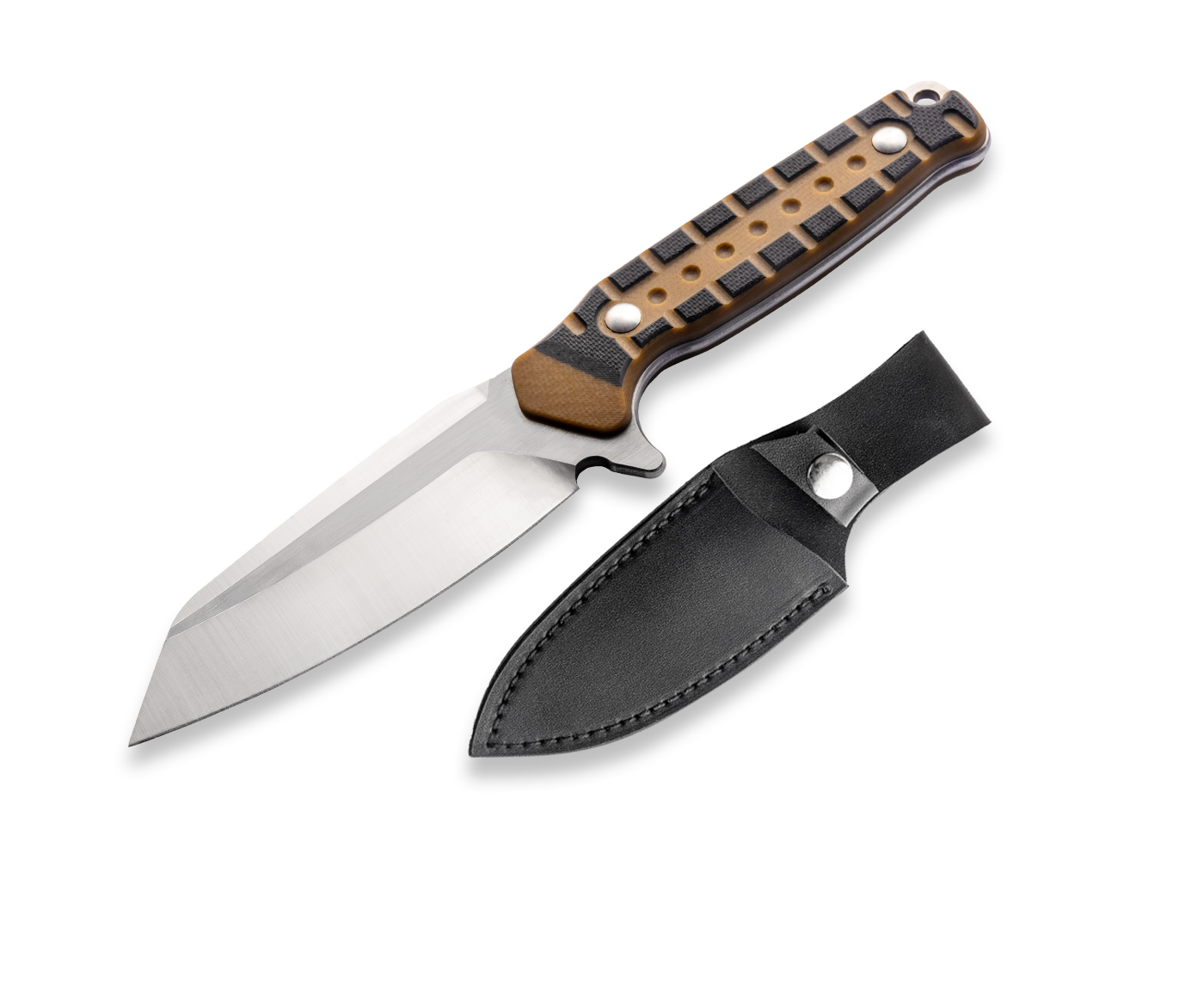 Kniclad Dusk Brown & Black G10 Handle Fixed Blade Knife (2.95" D2 Blade) OUK-23096