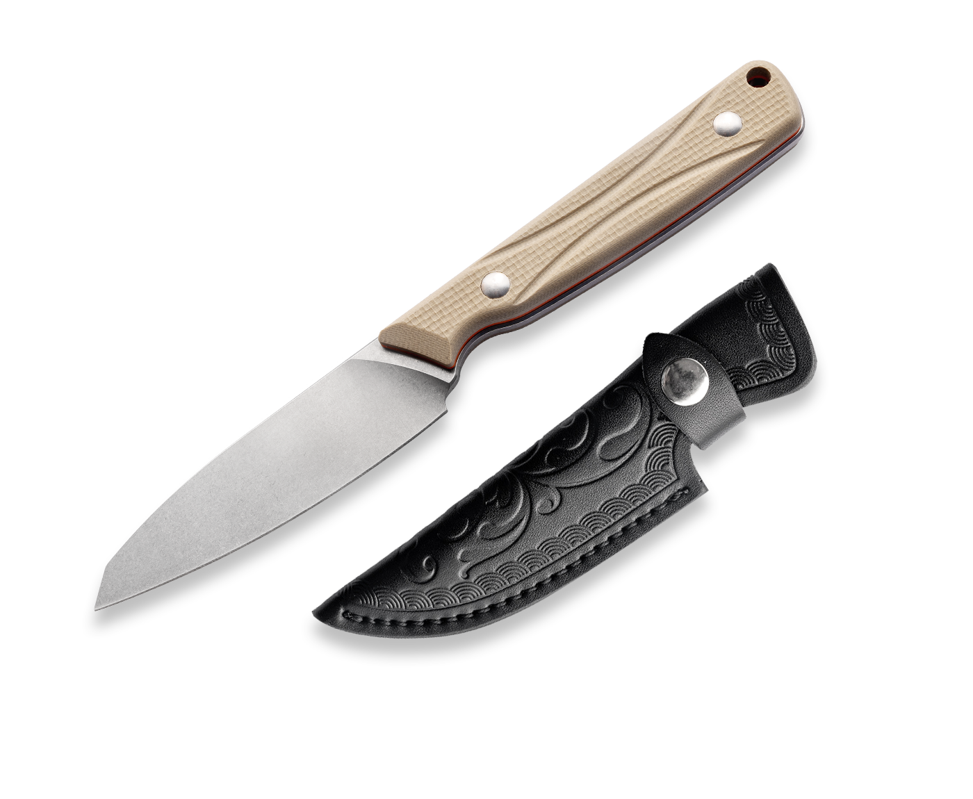 Kniclad Sirocco Apricot G10 Handle Fixed Blade Knife (2.95" D2 Blade) OUK-23089
