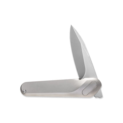 KniClad Pocket Knife with 3.0" M390 Steel Blade and Titanium Alloy Handle Liner Lock, Silver Gray-CNJRVCT-15CL