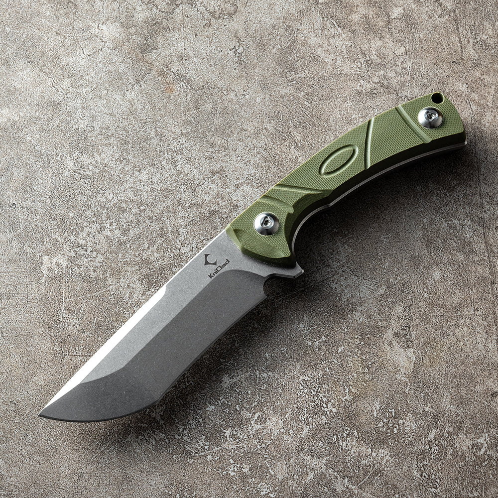 KniClad Outdoor Knife Survival Knife D2 Steel Green G10 Handle