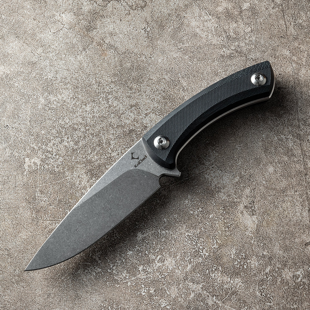 KniClad Outdoor Knife D2 Steel Black G10 Handle
