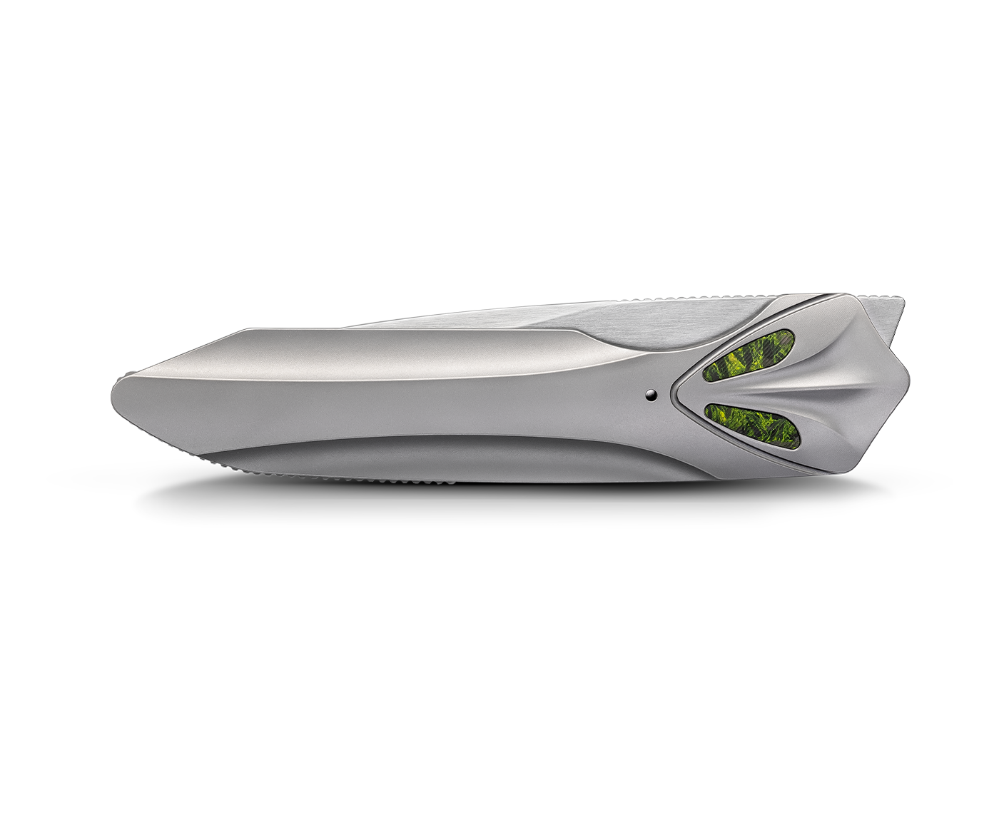 KniClad Enfox Titanium Handle With Silver Gray Frame Lock Knife (2.9" 14C28N Blade) CNMHVYT-15GE