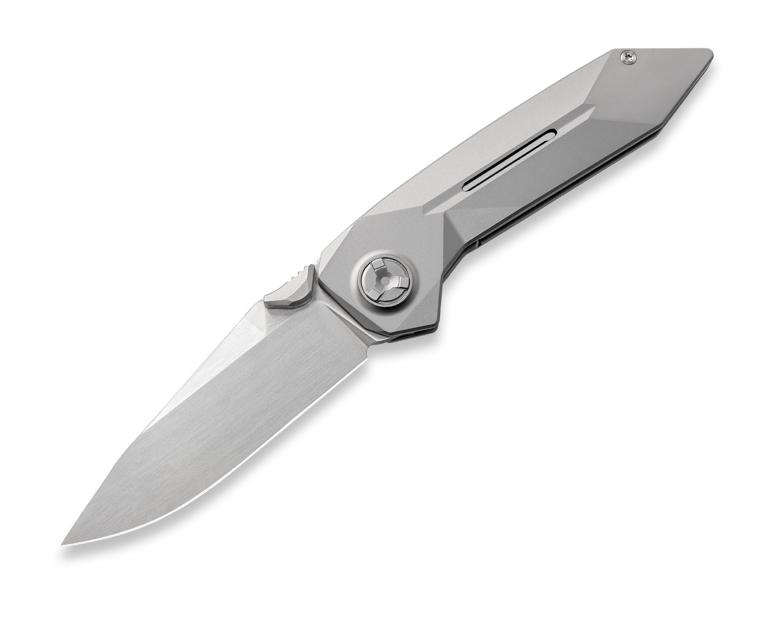 KniClad Summit Sliver Gray Titanium Handle Liner Lock (3.4" 14C28N Blade) CNJFBLY-15