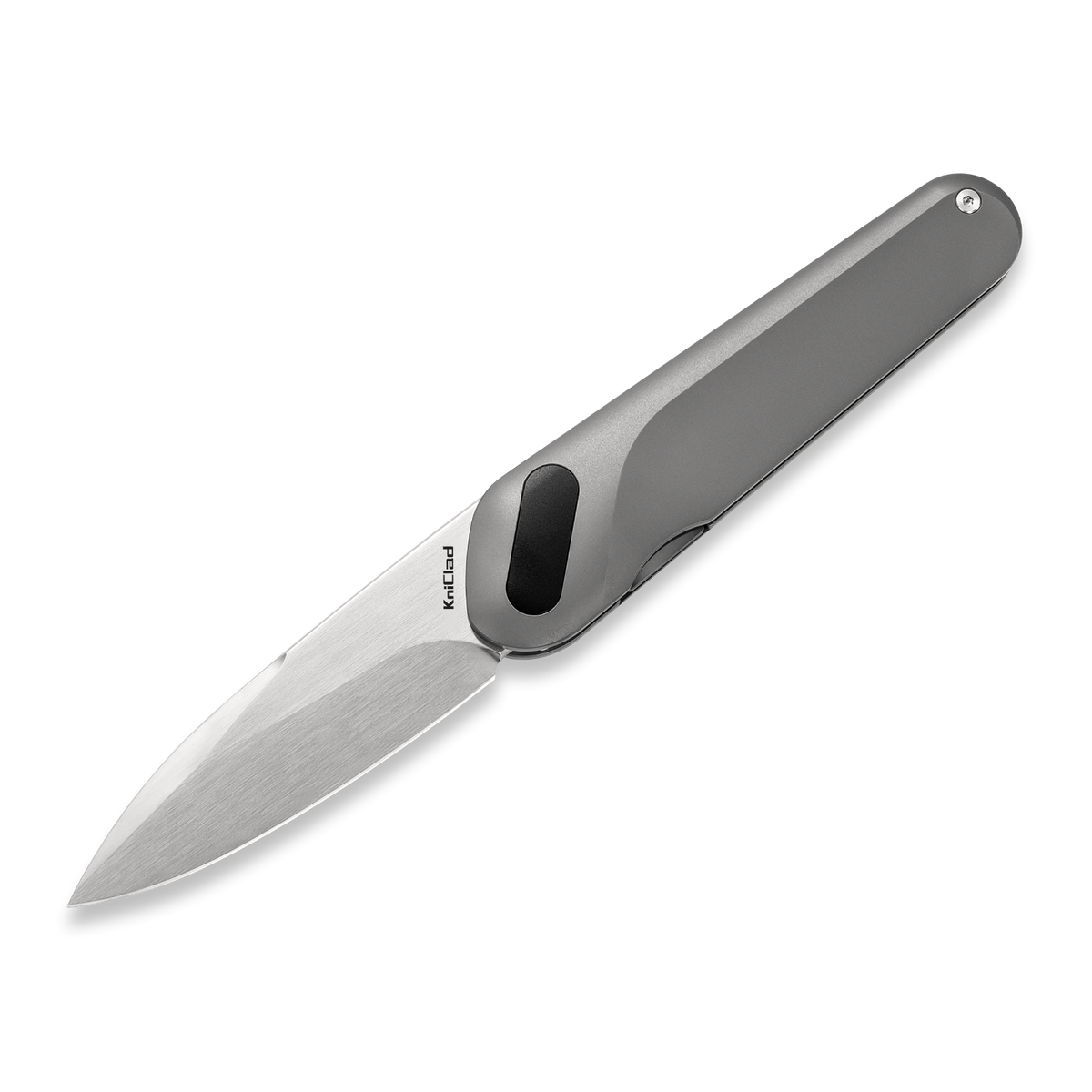 KniClad Ginren Dark Gray Titanium Handle EDC Knife with Black Detachable Magnetic Small Cube (3.0" S35VN Blade) K001-1