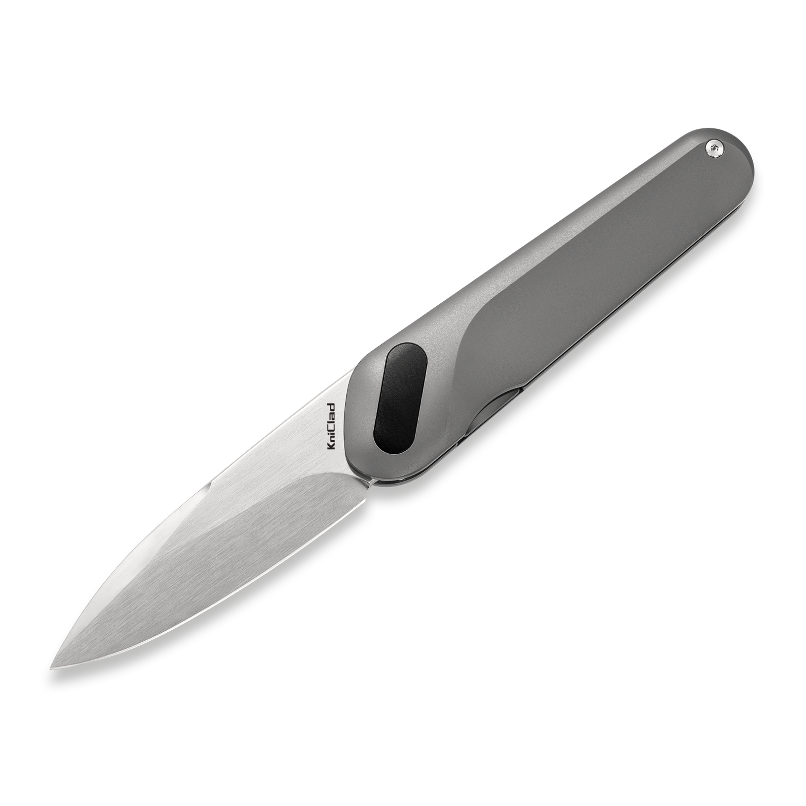 KniClad Ginren Dark Gray Titanium Handle EDC Knife with Black Detachable Magnetic Small Cube (3.0" S35VN Blade) K001-1