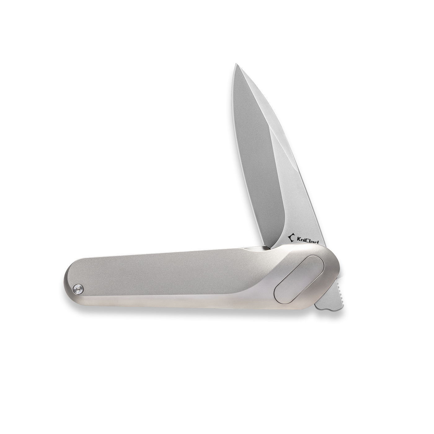 Kniclad Ginren Silver Titanium Handle EDC Knife with Detachable Magnetic Small Cube (3.0" S35VN Blade) K001-2