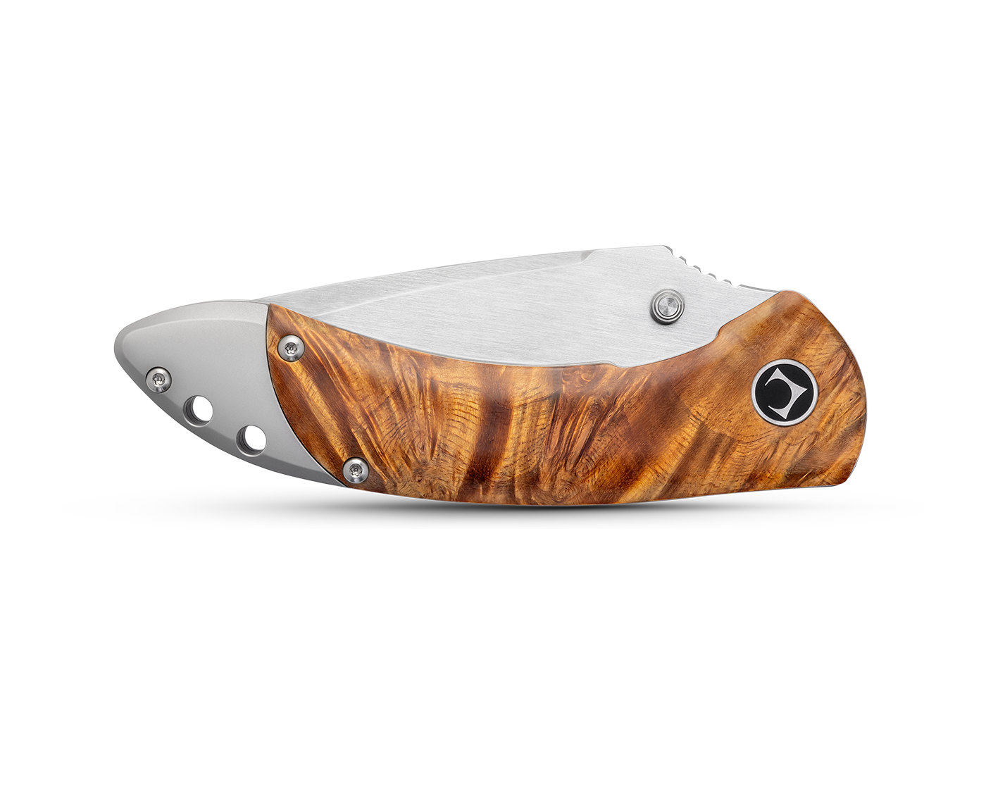 KniClad Ripple Yellow Stabilized Wood Handle Liner Lock (3.3" 14C28N Blade) CNLYVSY-15