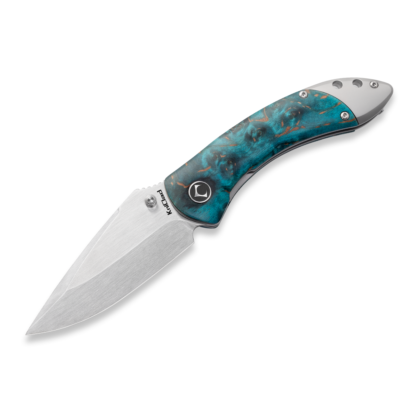 Ripple Blue Wood Handle Liner Lock 3.3 inches 14C28N Blade CL26002-2 ...