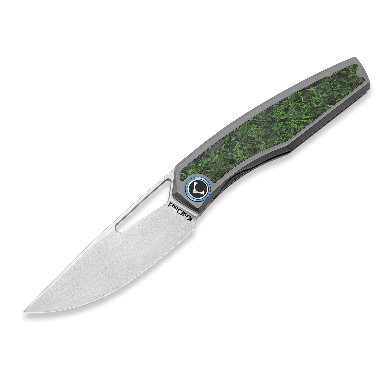 KniClad Mowell Green Carbon Fiber Handle Liner Lock EDC Knife (3.5" S35VN Blade) K007-2