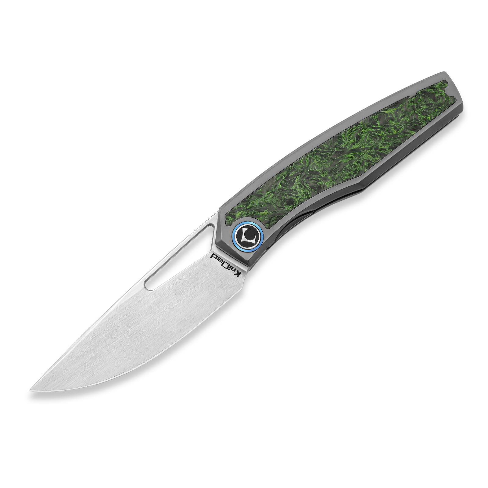 KniClad Mowell Green Carbon Fiber Handle Liner Lock EDC Knife (3.5" S35VN Blade) K007-2