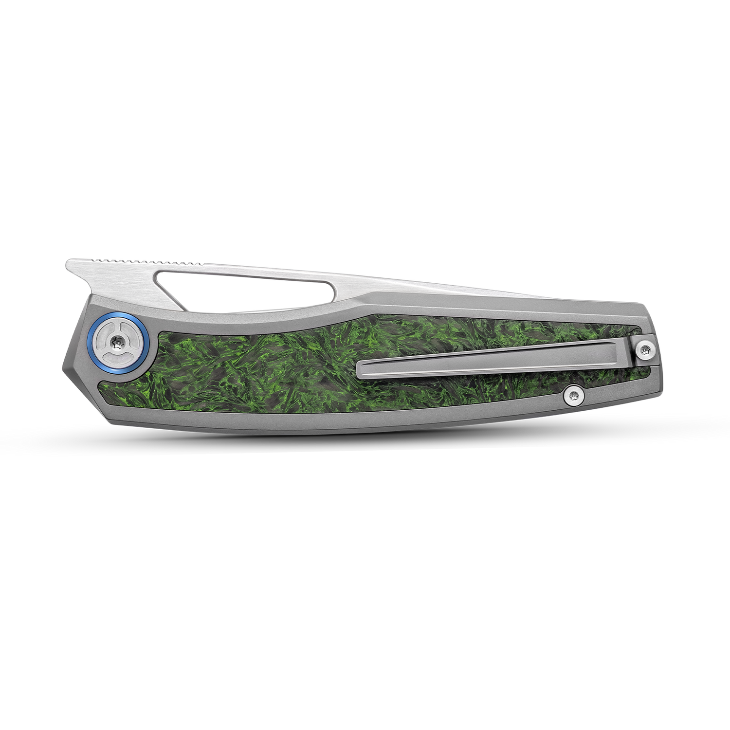 KniClad Mowell Green Carbon Fiber Handle Liner Lock EDC Knife (3.5" S35VN Blade) K007-2