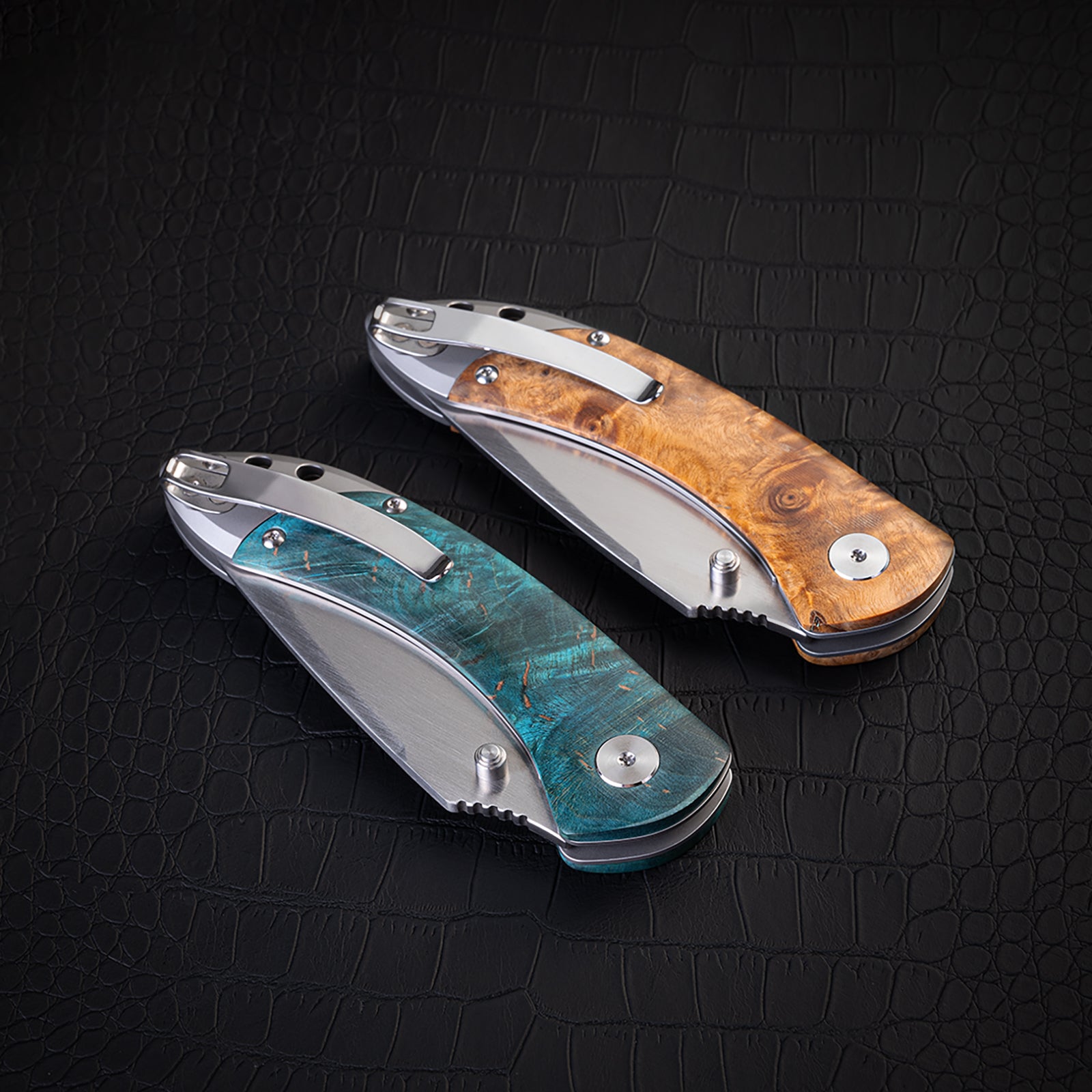 Ripple Yellow Wood Handle Liner Lock 3.3 inches 14C28N Blade