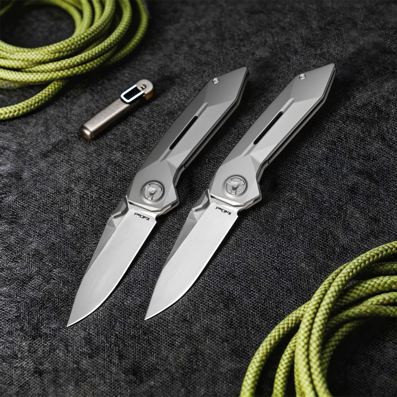 Summit Liner Lock Pocket Knife Silver Titanium Handle, 3.4 Inches